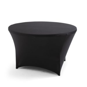 Location de housse, conçue pour s'adapter parfaitement aux tables rondes, offre une solution esthétique pour embellir votre espace.